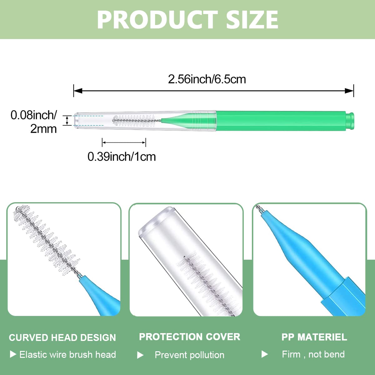 HANNEA 30pcs/Set Interdental Brushes, Interdental Brush Angle, Angled Dental Brush for Teeth Oral Dental Care Brush Cleaning Tool with Tip Covers HANNEA 30pcs/Set Interdental Brushes, Interdental Brush Angle, Angled Dental Brush for Teeth Oral Dental Care Brush Cleaning Tool with Tip Covers